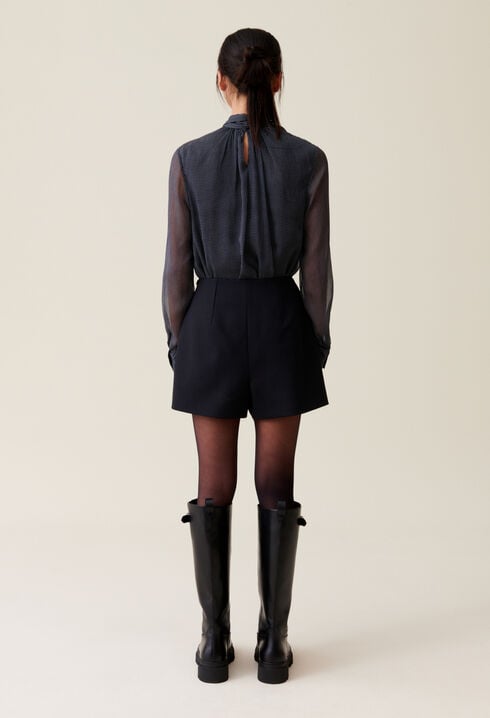 Black high-waisted shorts