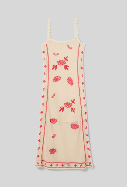 Floral embroidered midi dress