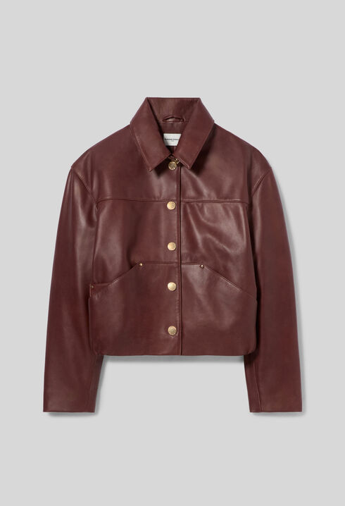 Short leather jacket
