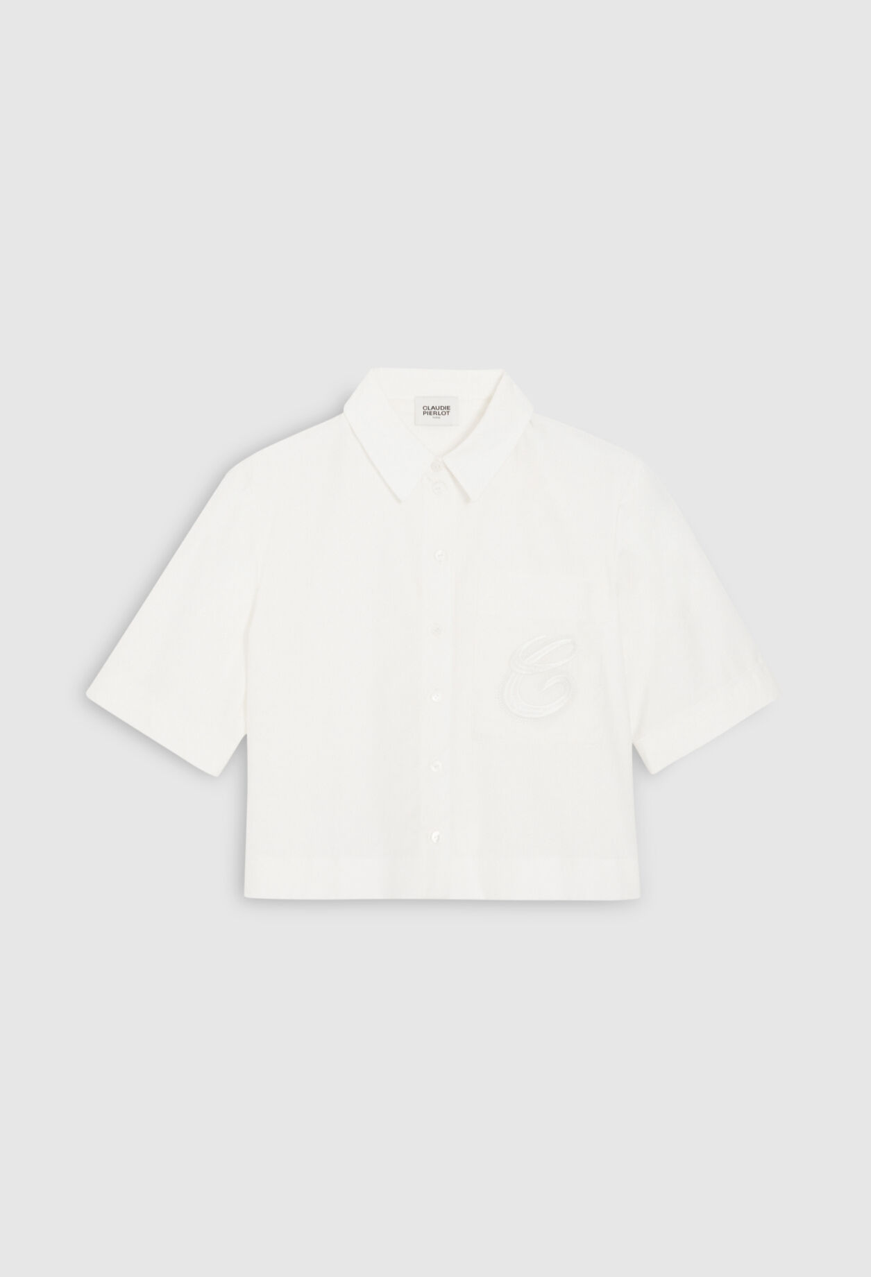Off-white embroidered cropped shirt