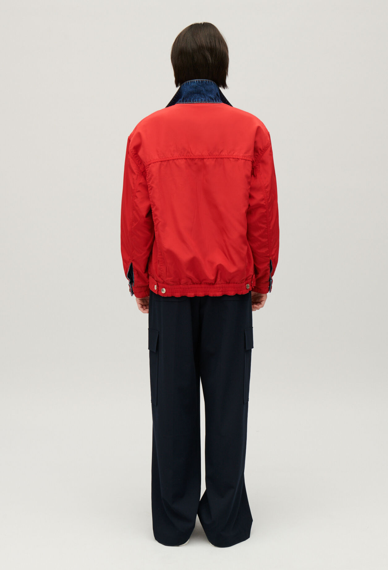 Reversible oversized denim jacket