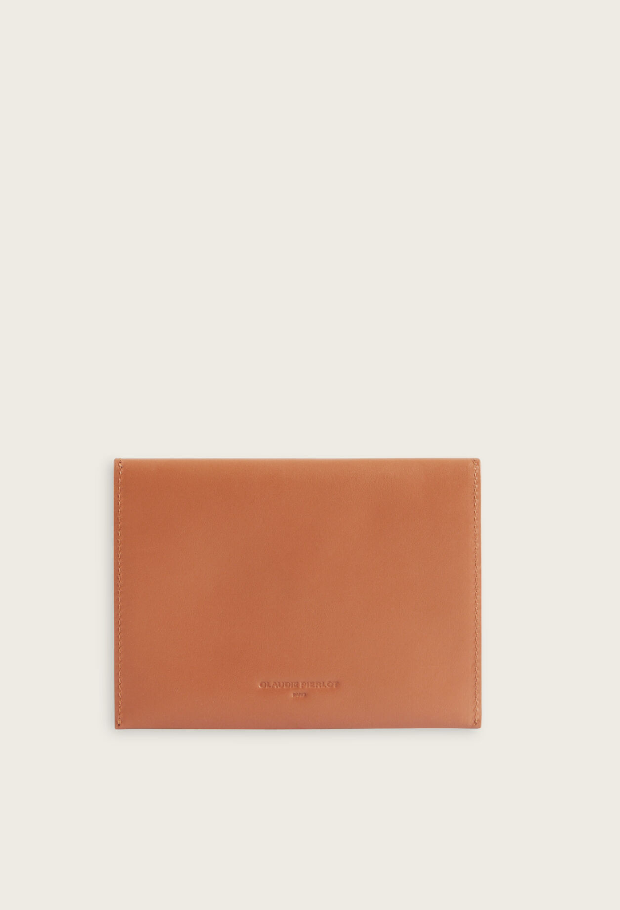 Camel leather clutch bag