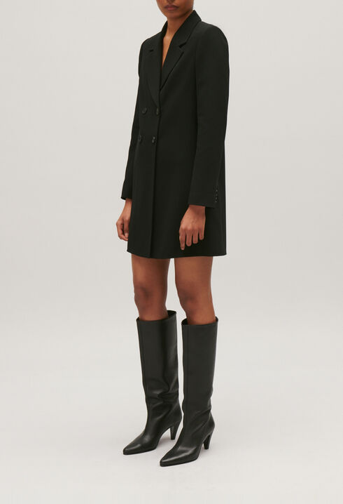 Short black suit dress