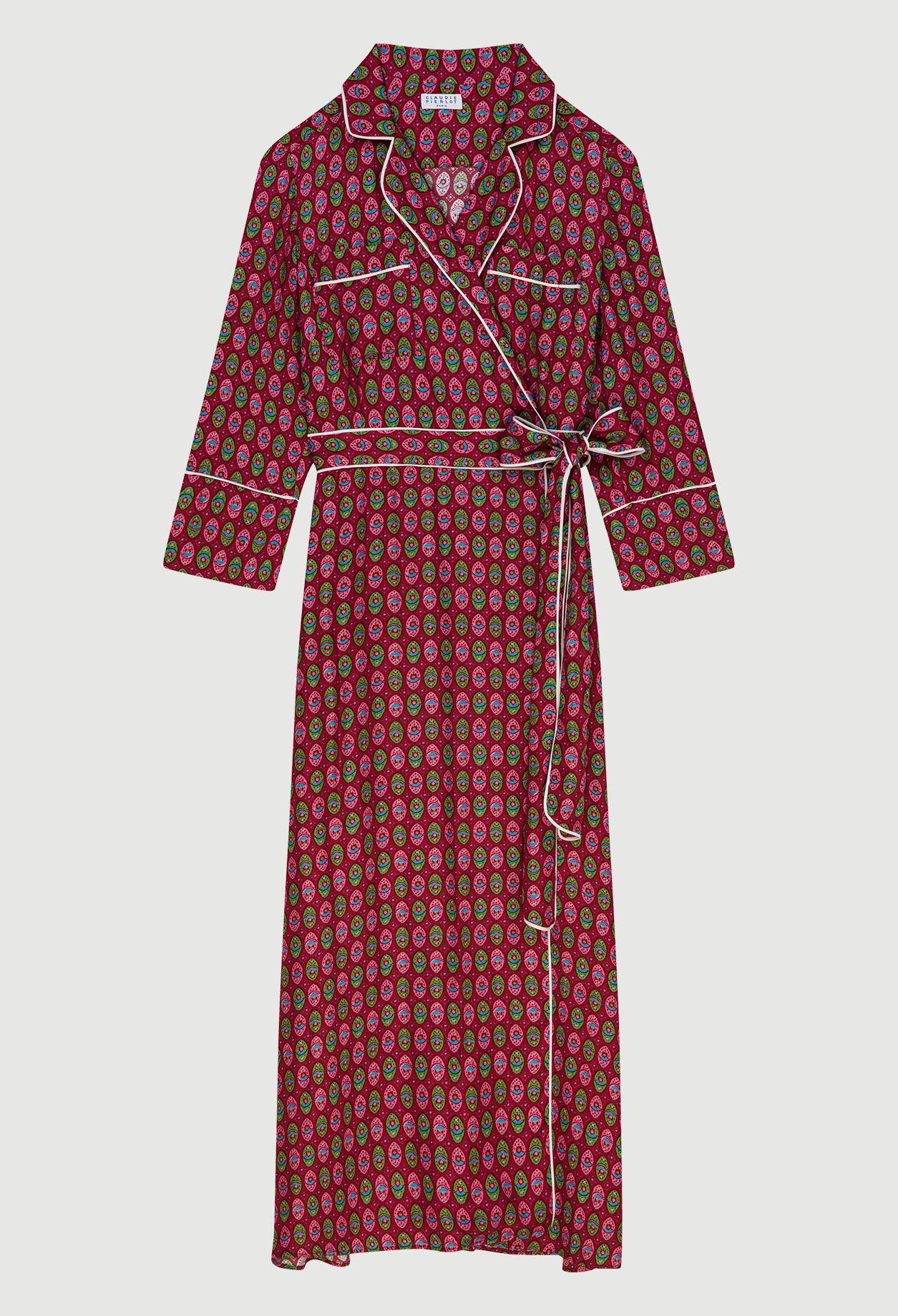 Long, printed wrap dress Long, printed wrap dress