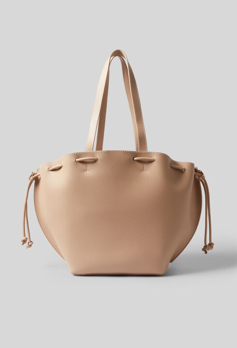 Grained leather tote