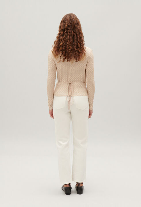 Beige wrap top