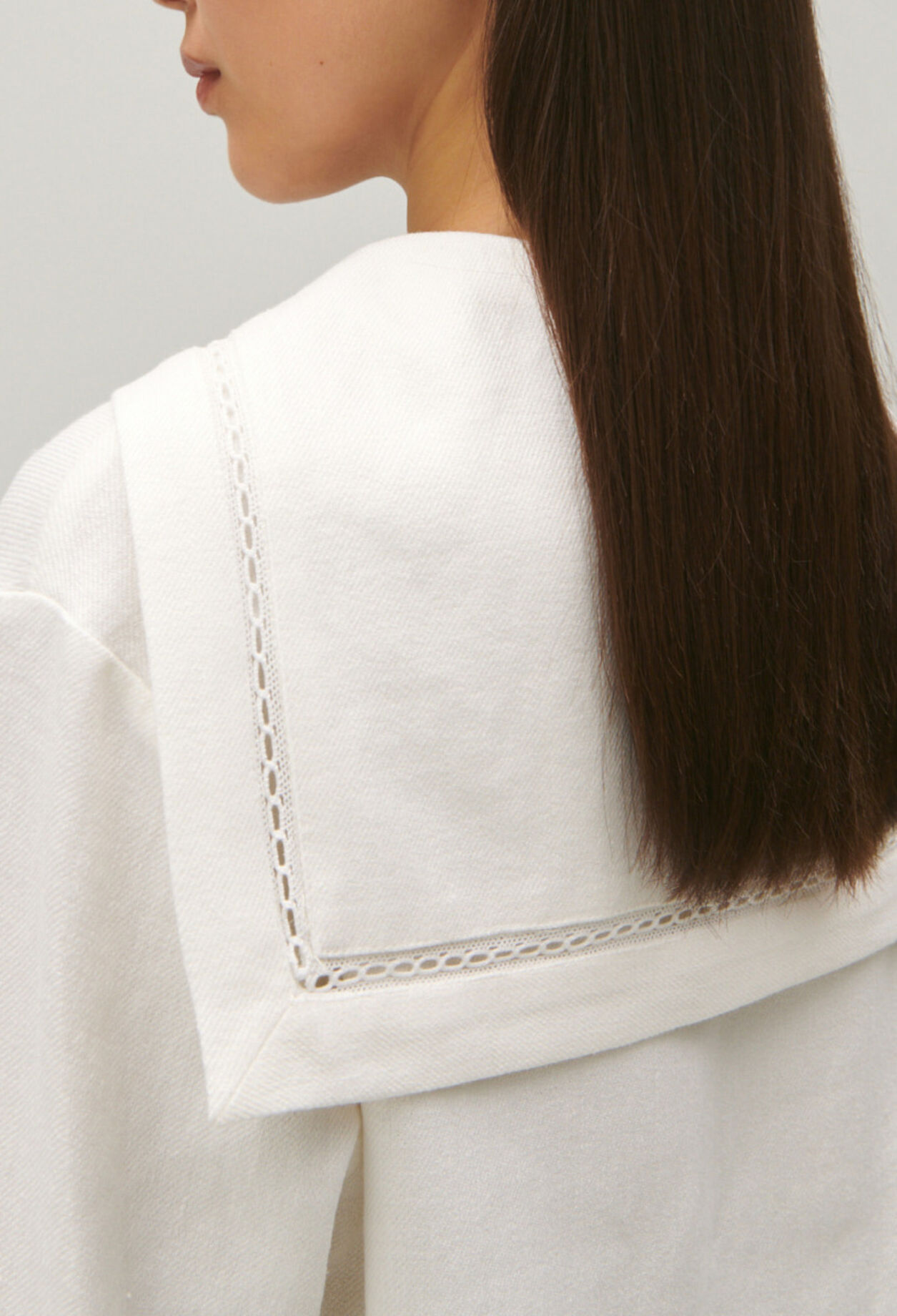 Ecru sailor collar top