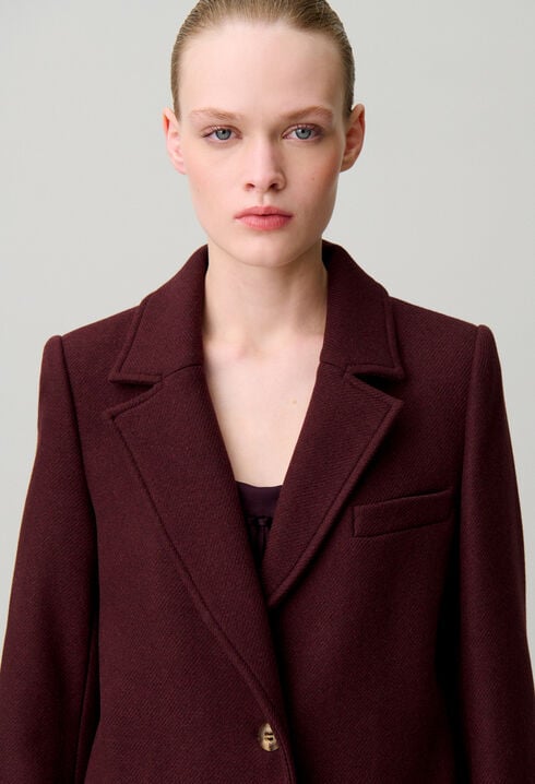 Long wool blend coat