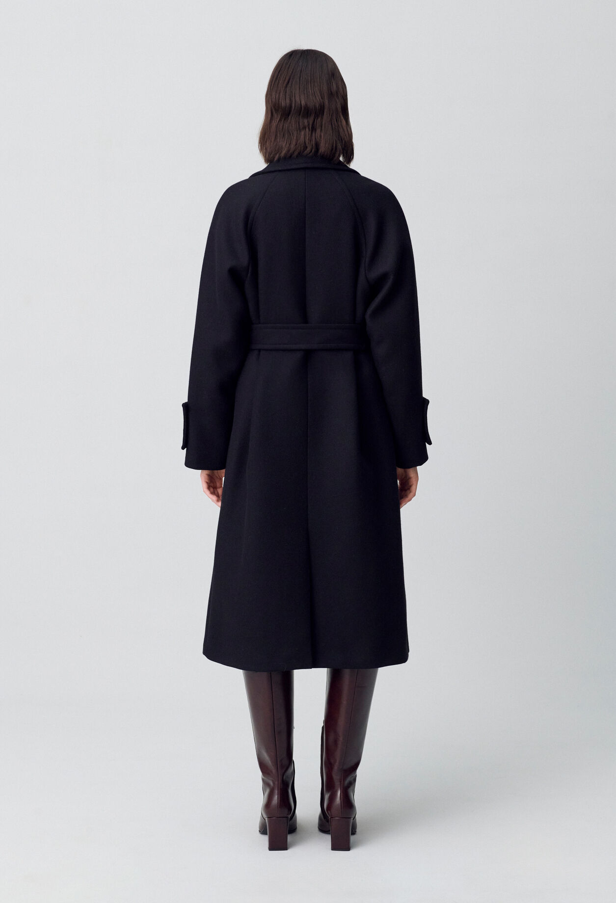 Mid-length wool blend coat
