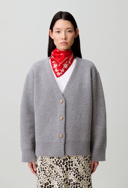 Oversized wool-blend cardigan