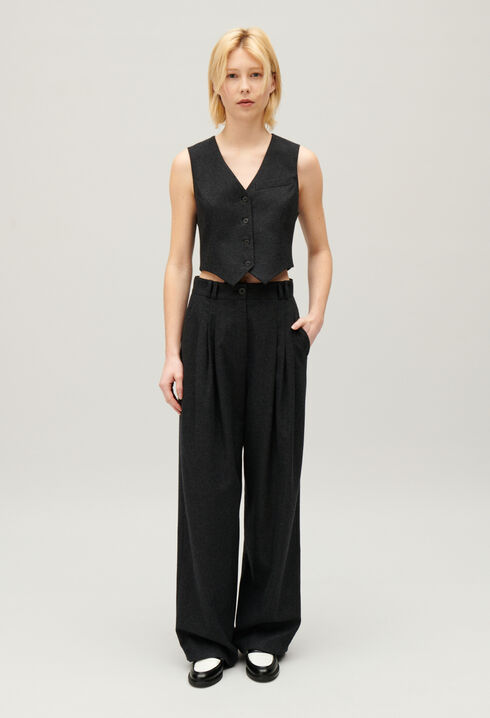 Flecked grey suit waistcoat