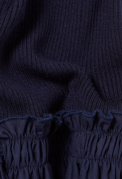 Bi-material knit dress