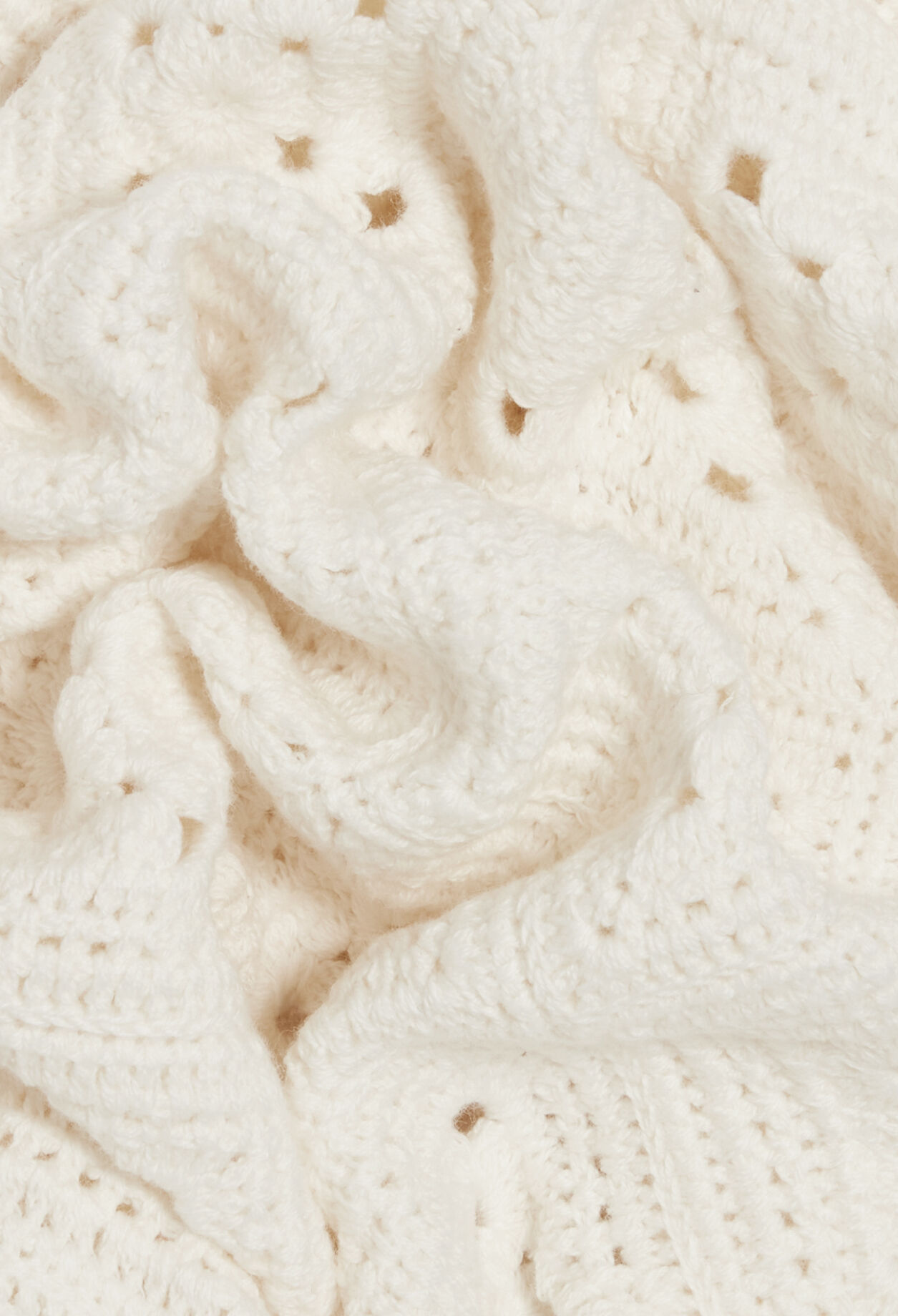 Ecru openwork cotton mini dress