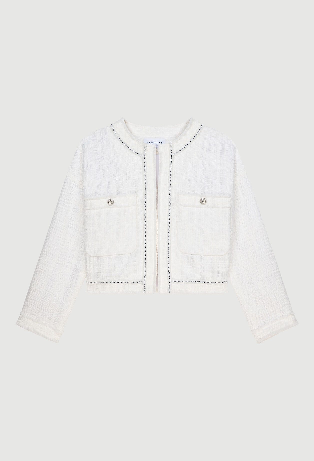 Tweed-style short white jacket Tweed-style short white jacket