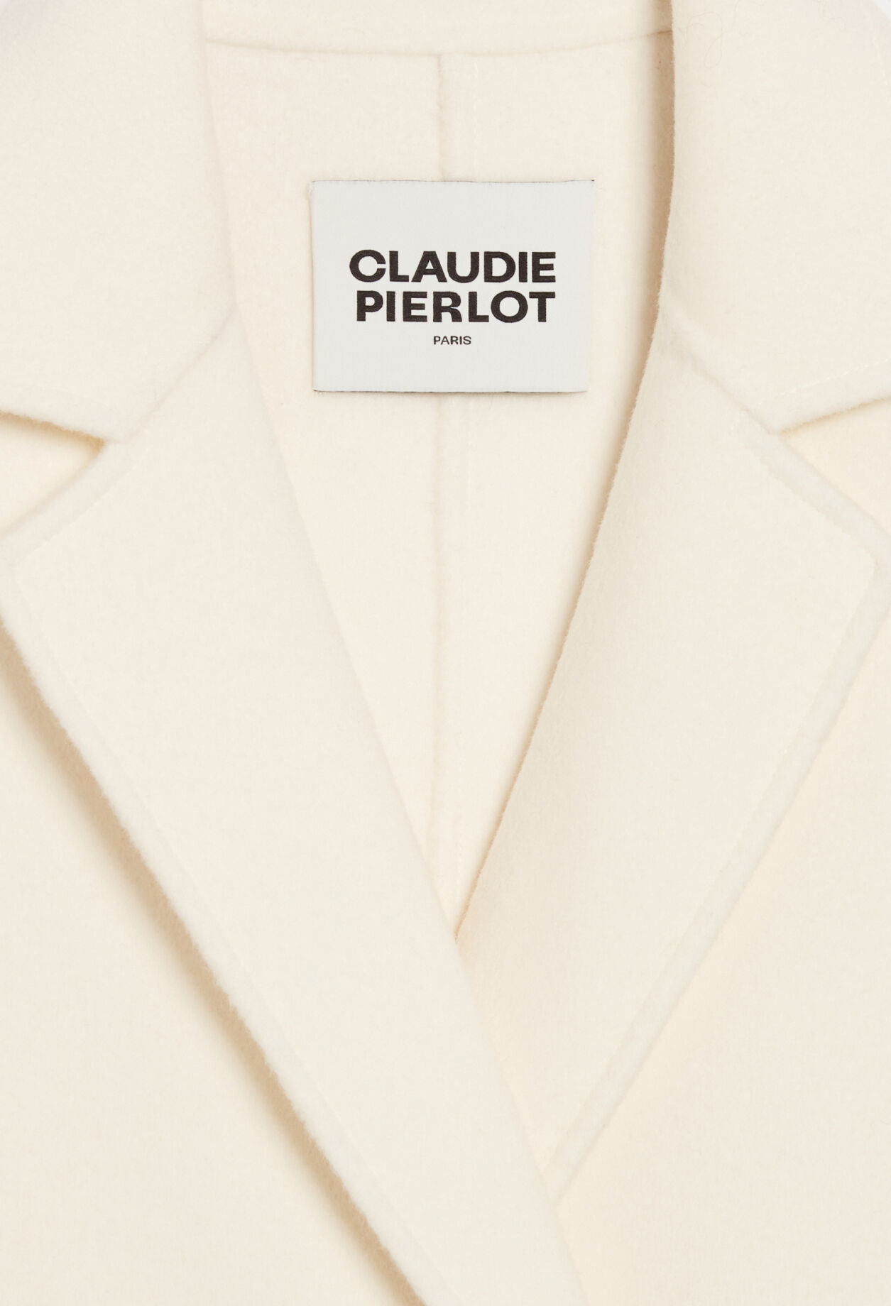 Ecru straight mid-length coat