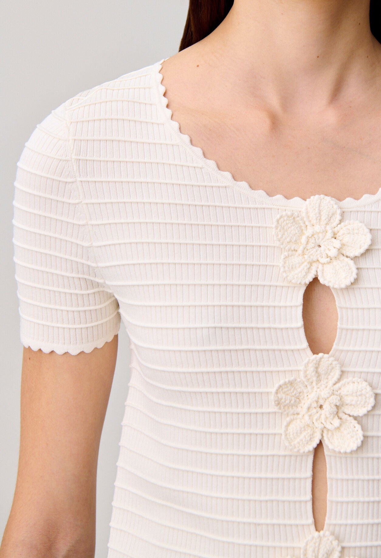 Striped short-sleeved jumper