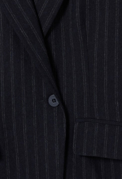 Striped wool-blend jacket