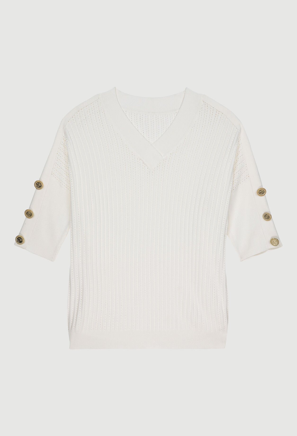Buttoned jumper with mid-length sleeves Buttoned jumper with mid-length sleeves