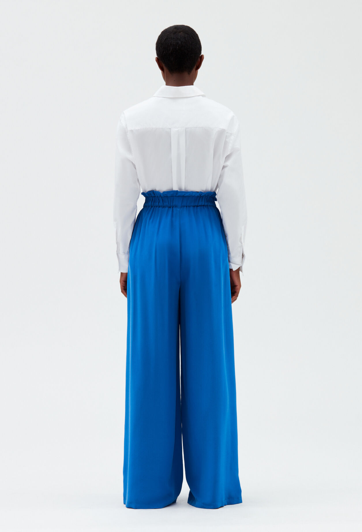 Blue silk trousers Blue silk trousers