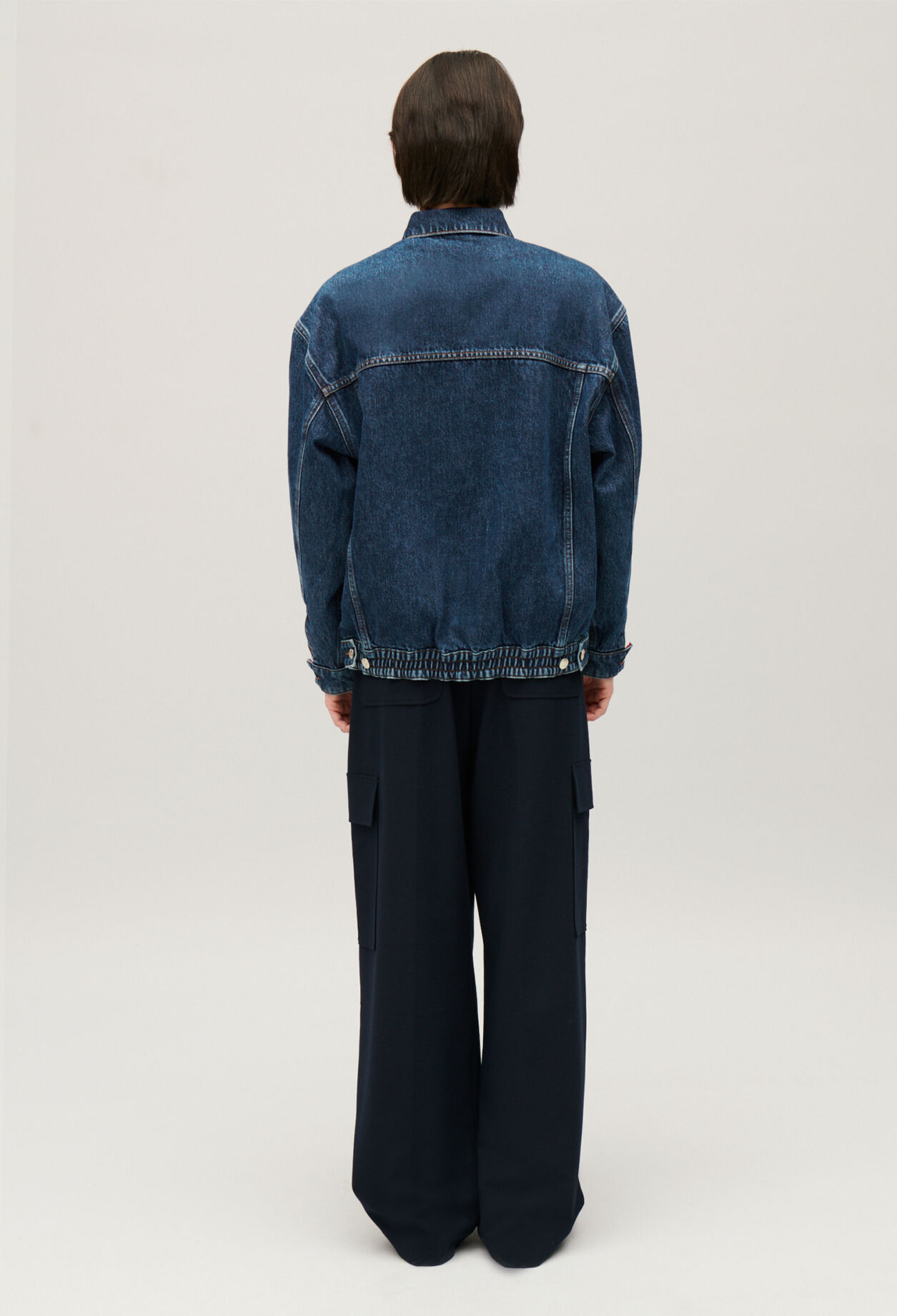 Reversible oversized denim jacket