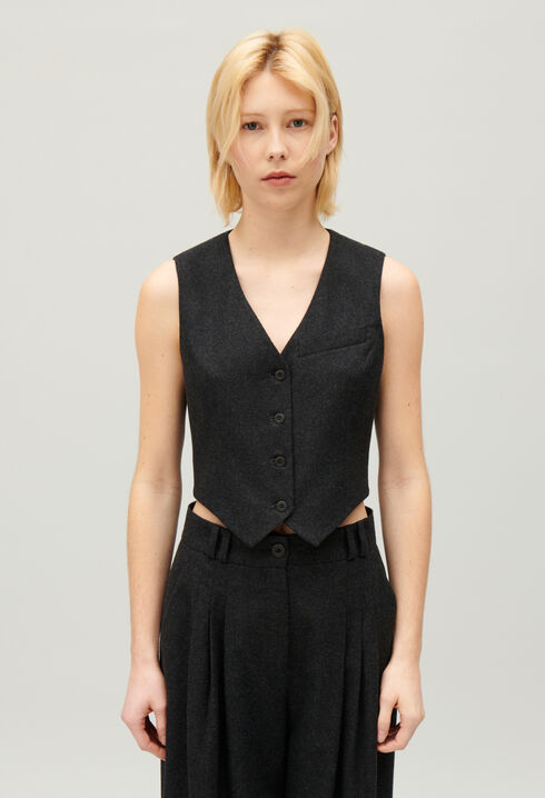 Flecked grey suit waistcoat