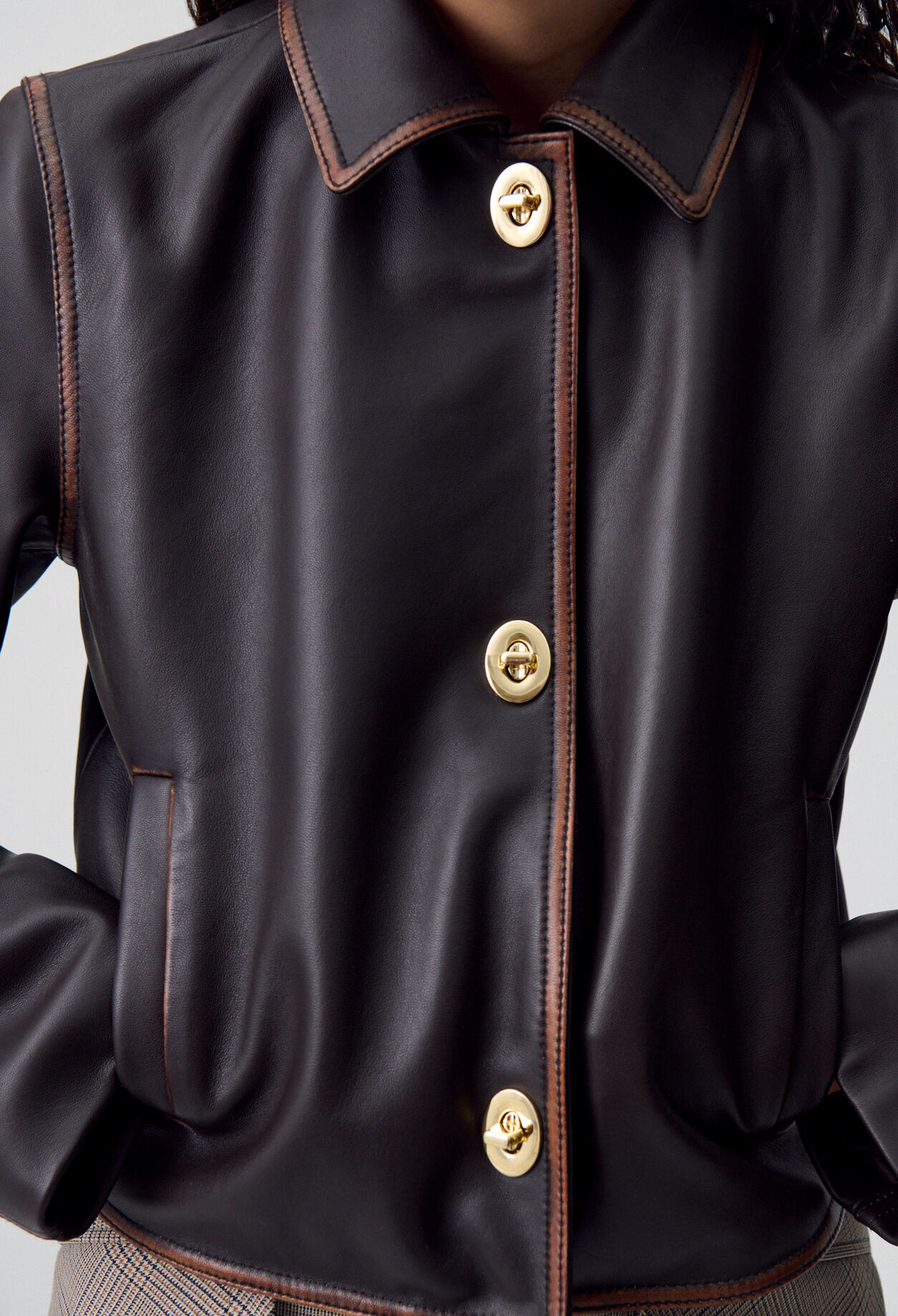 Cropped Vintage Leather Jacket Cropped Vintage Leather Jacket