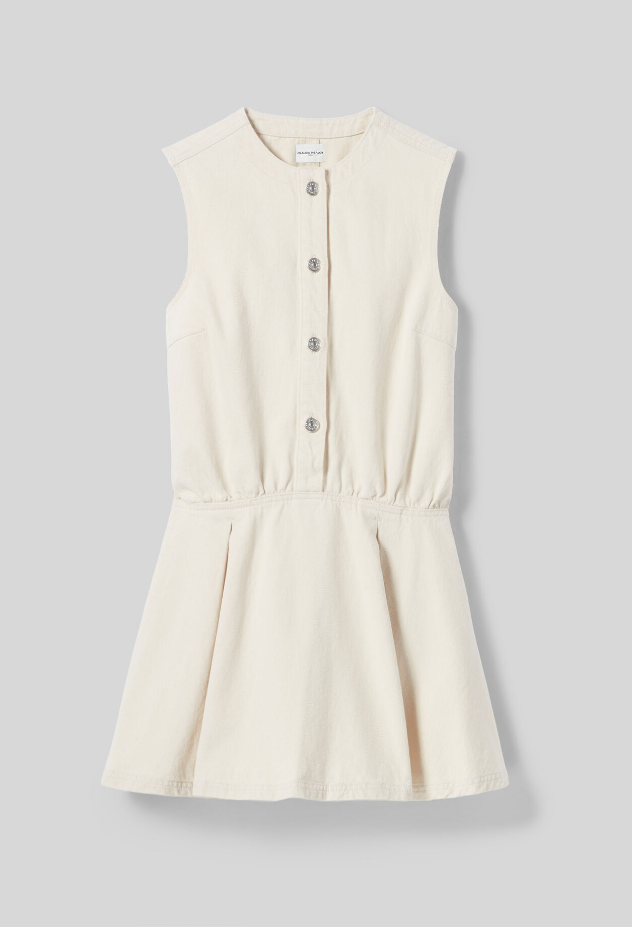 Flared light denim dress