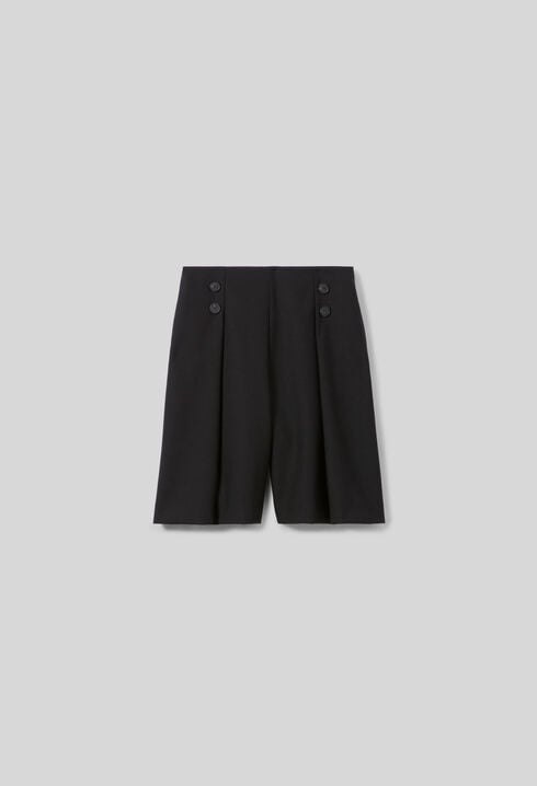 Tailored wool-blend Bermuda shorts