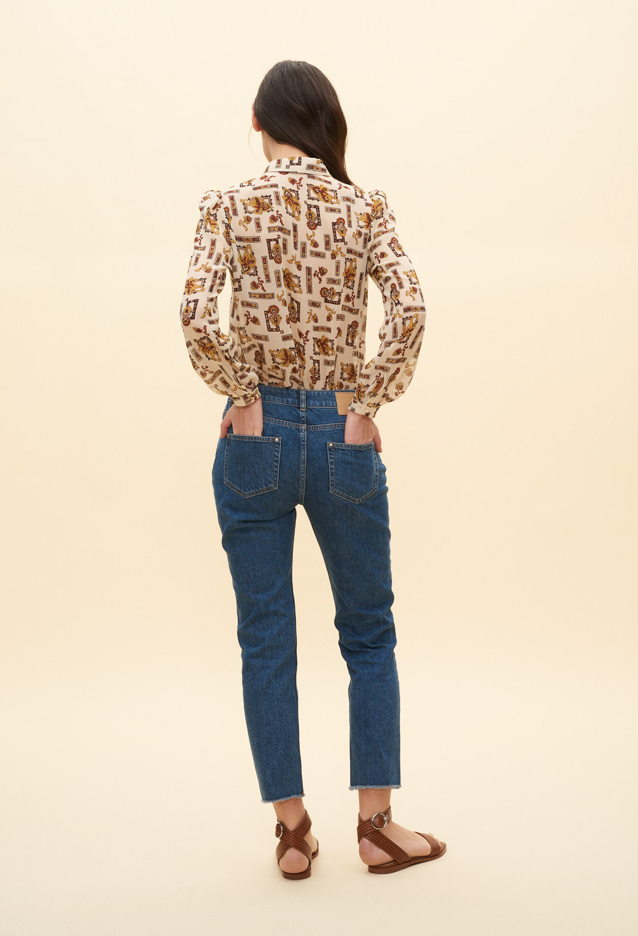 Patterned pussy bow blouse Patterned pussy bow blouse