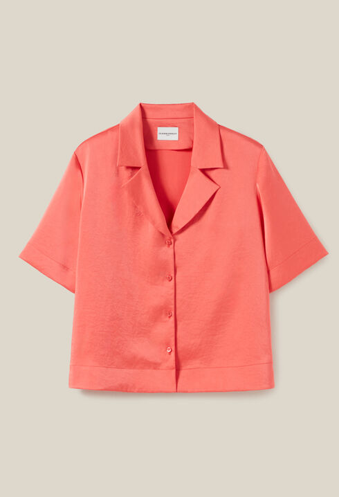 Flowing Satin Mandarin Shirt