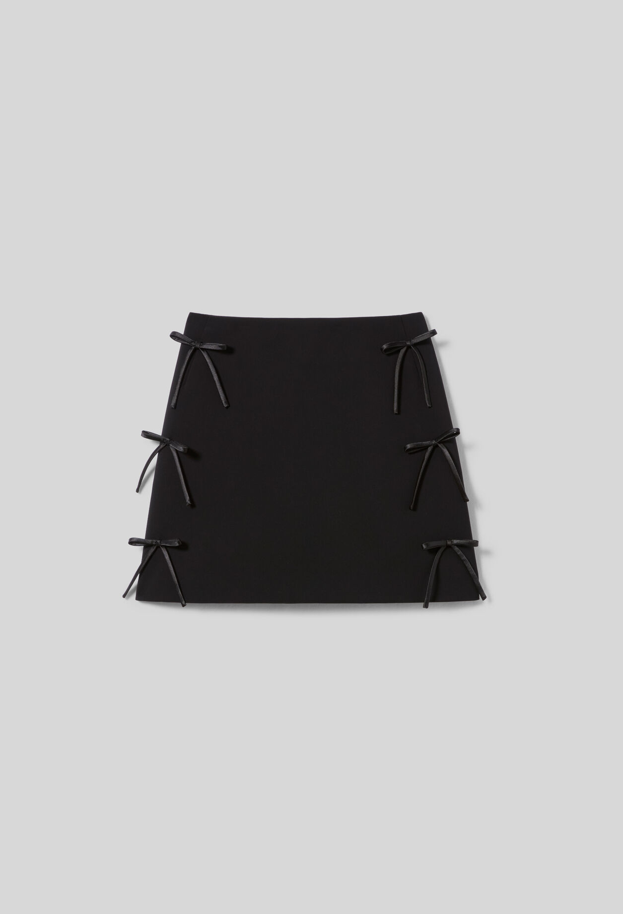 Straight flared skirt satin bows