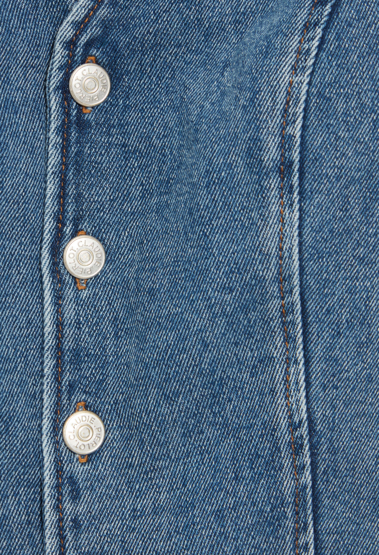 Blue denim sleeveless top