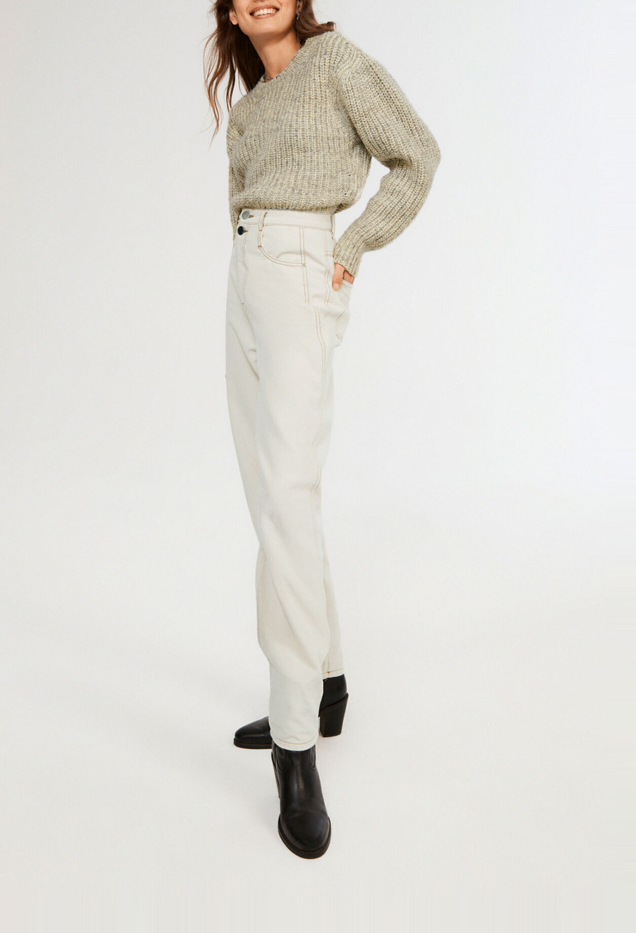 Beige ecowash denim jeans Beige ecowash denim jeans