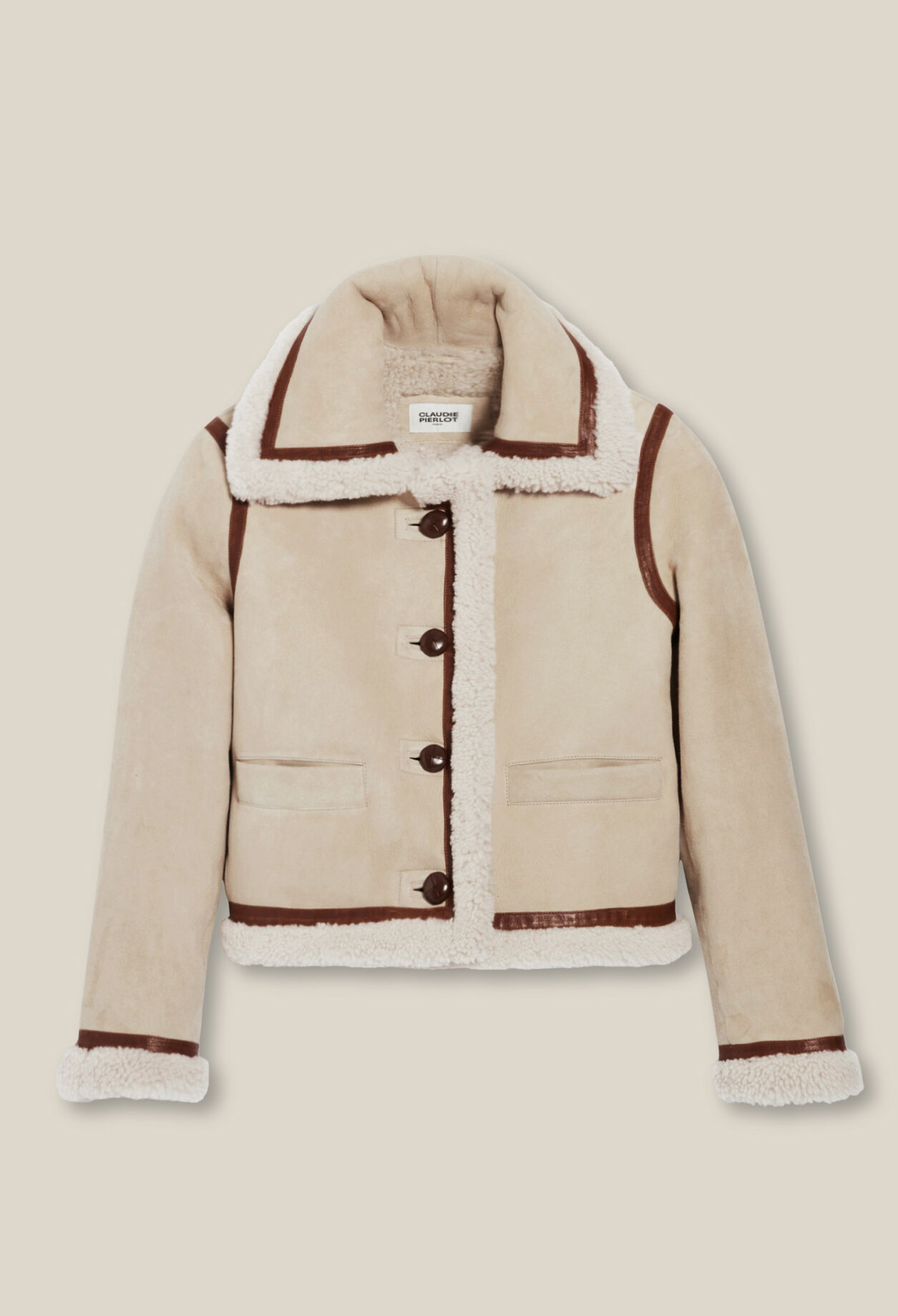 Beige shearling jacket