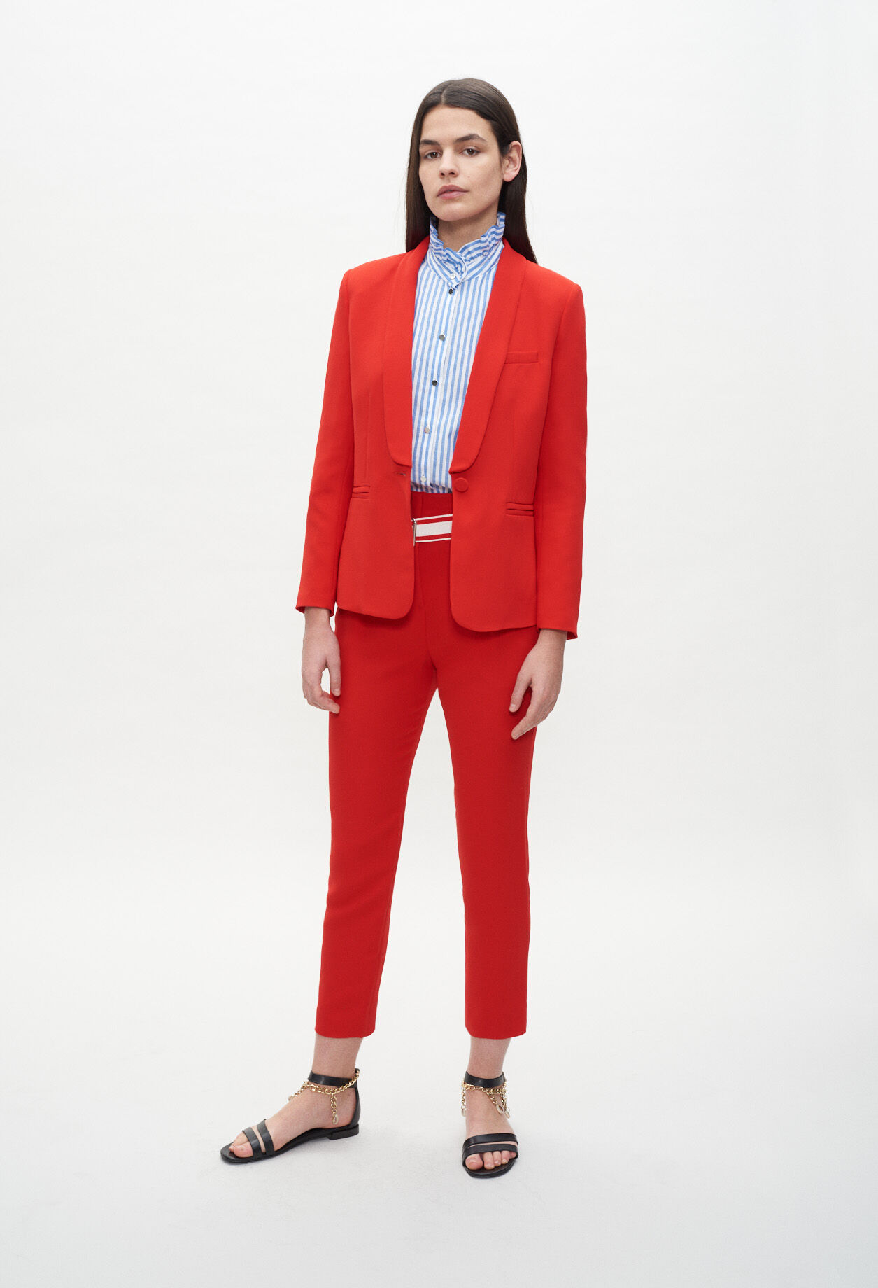 Belted suit trousers