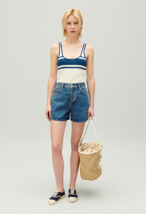 Cream knitted vest top