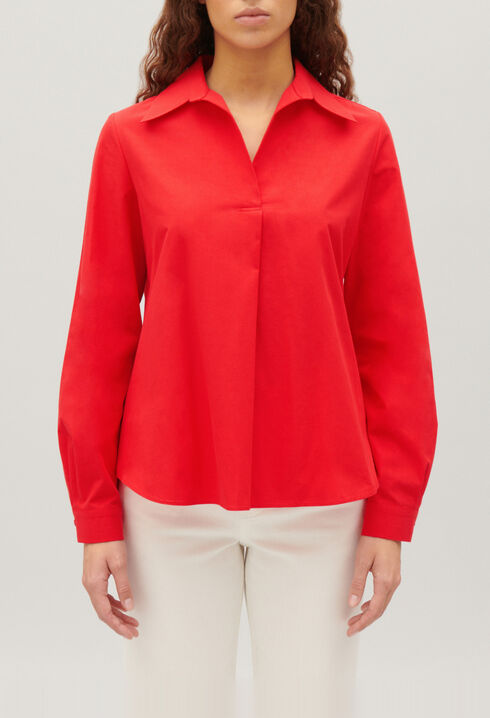 Long-sleeved cotton blouse