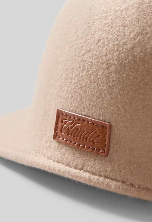 Camel wool felt cap