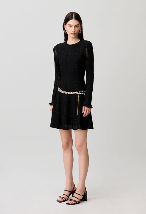 Lurex knitted skater dress