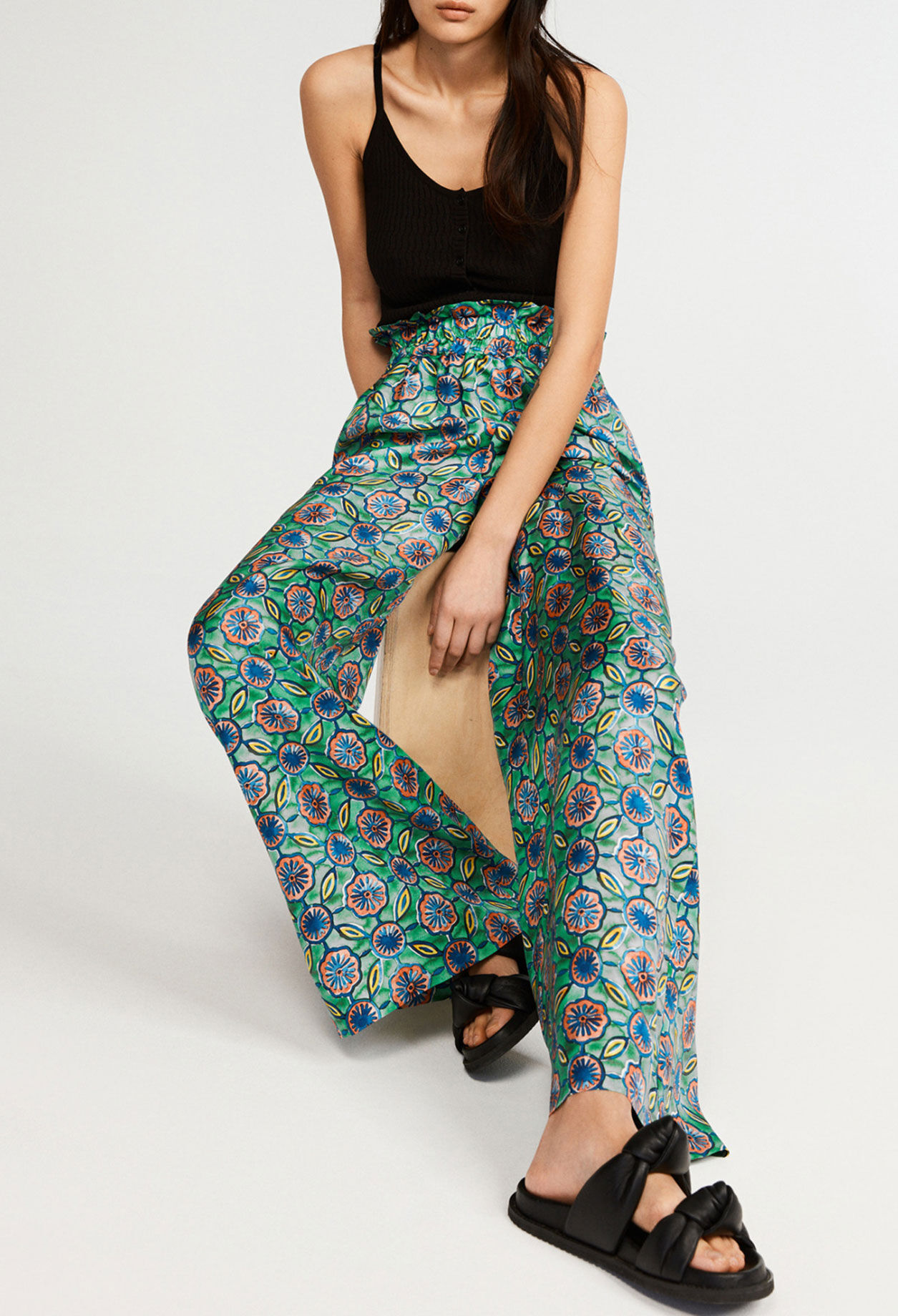 Flared patterned trousers Flared patterned trousers