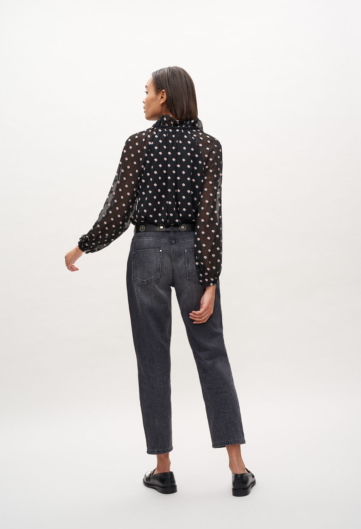 Blouse with floral print