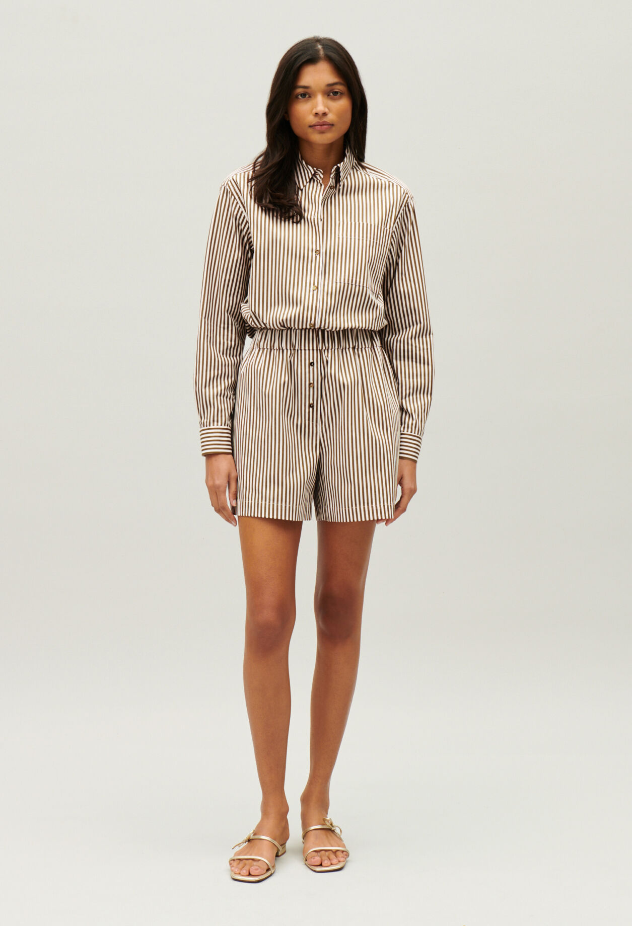 Bronze striped shorts