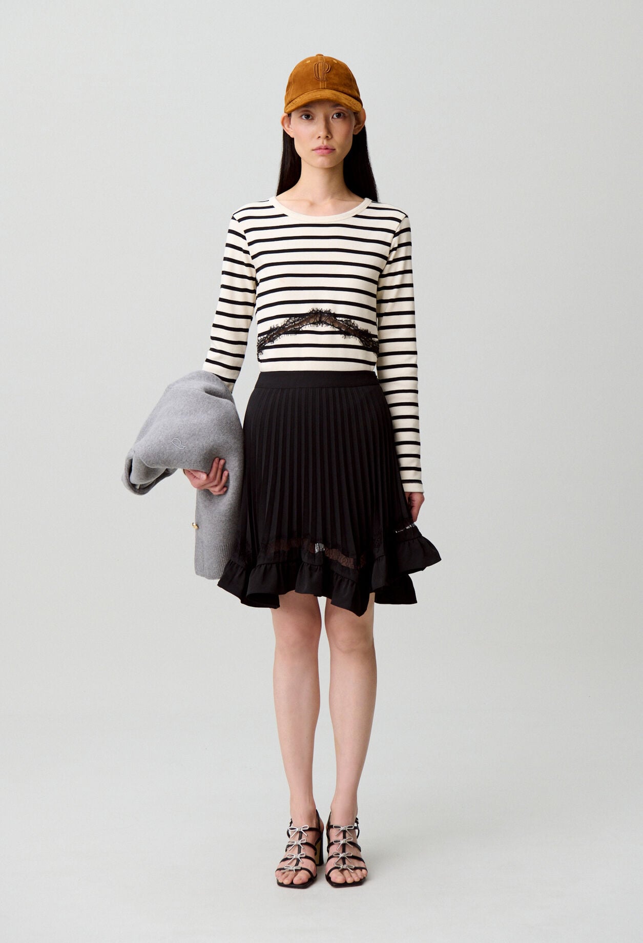 Asymmetric lace skirt