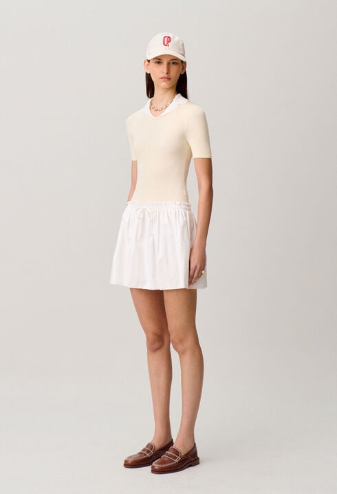 Short bi-material dress