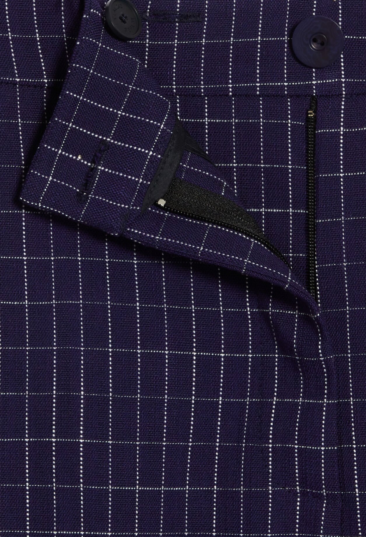 Indigo checked suit trousers