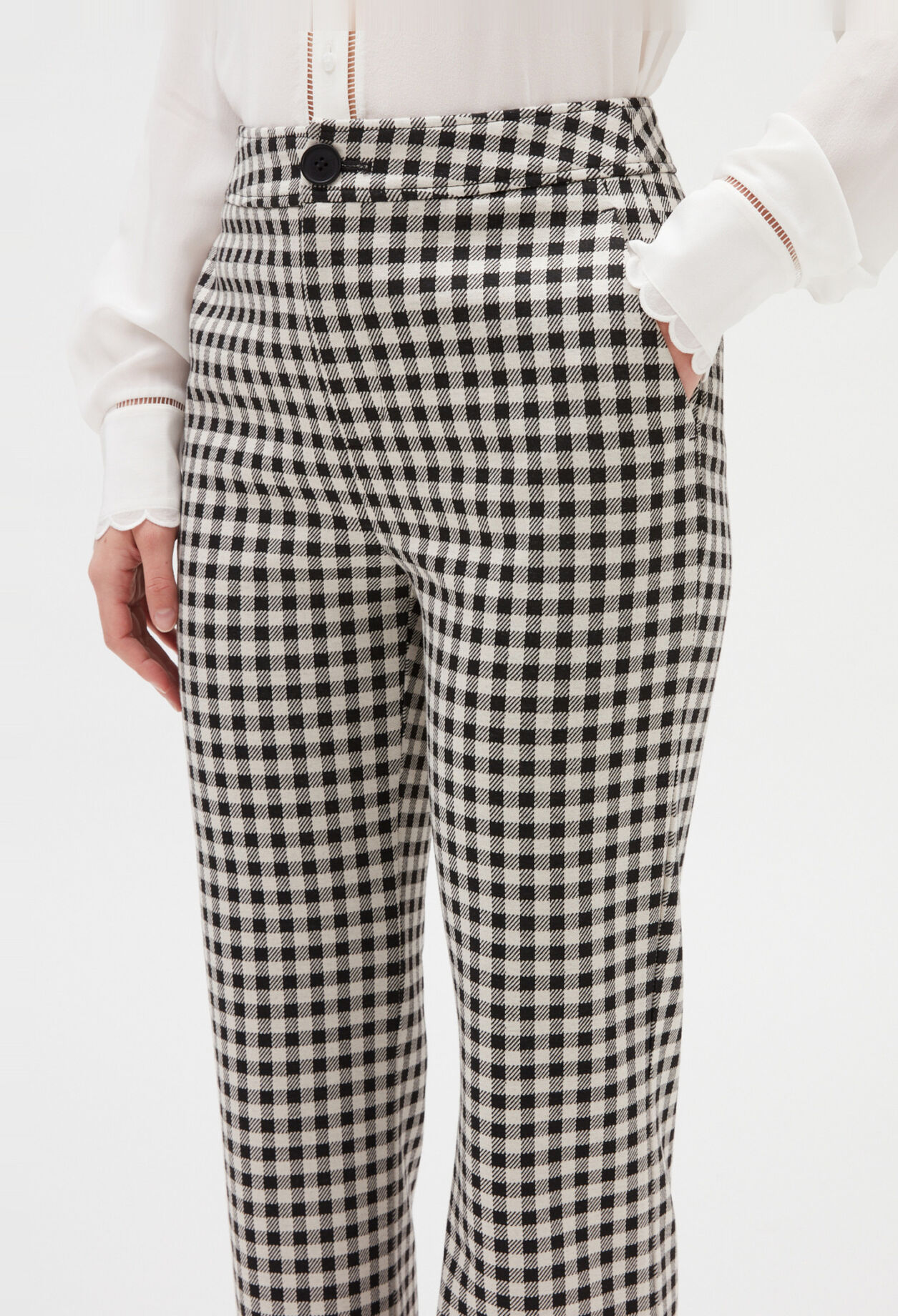 Two-tone checked trousers