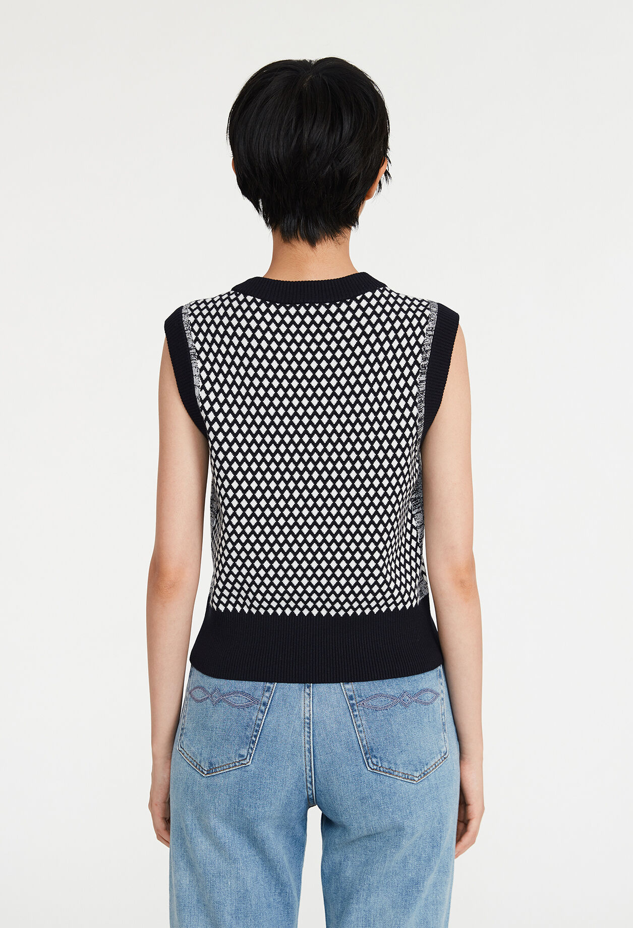 Pull sans manche à motifs graphiques Pull sans manche à motifs graphiques