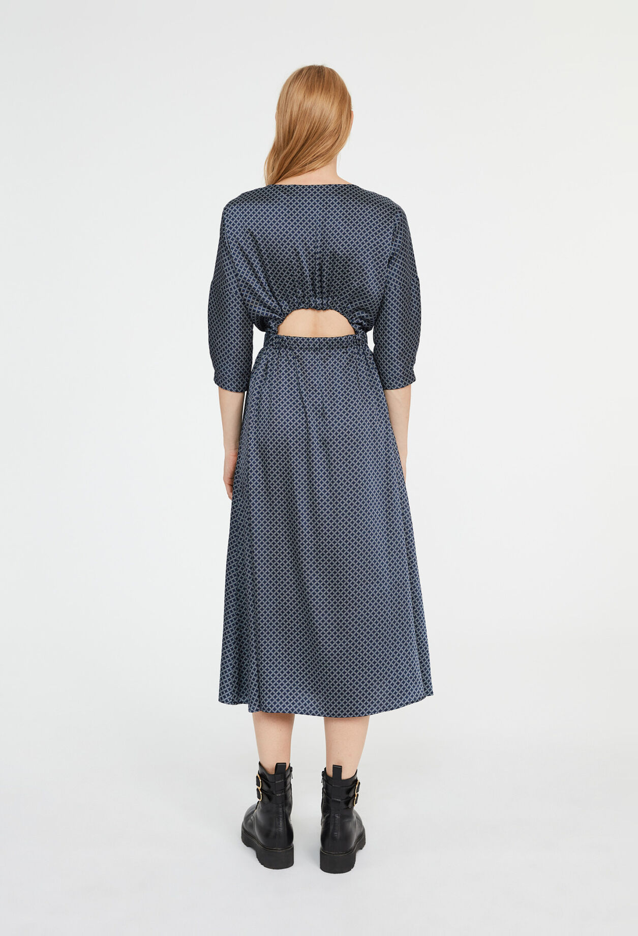 Long, patterned slit dress Long, patterned slit dress