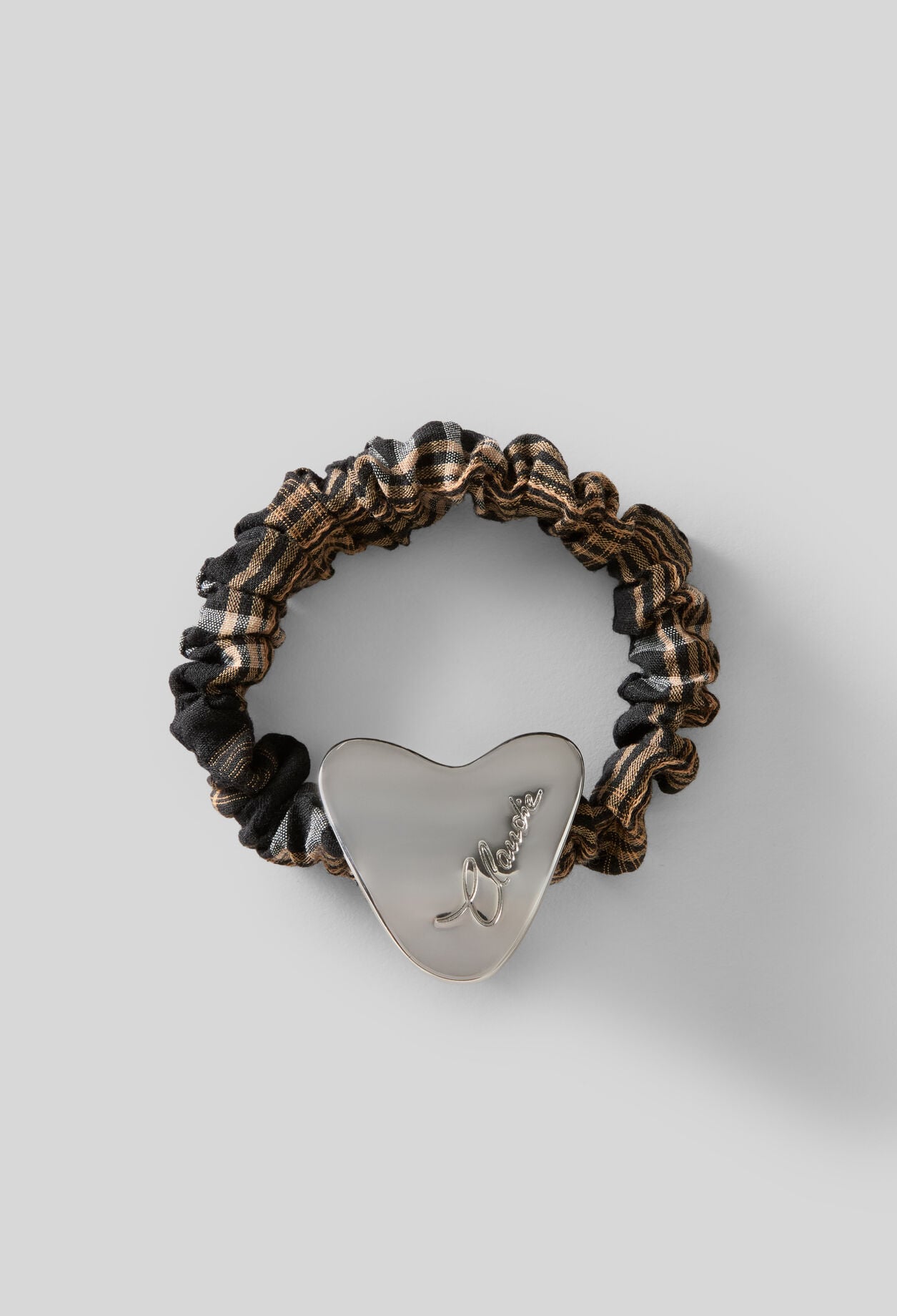 Striped cotton jewel scrunchie