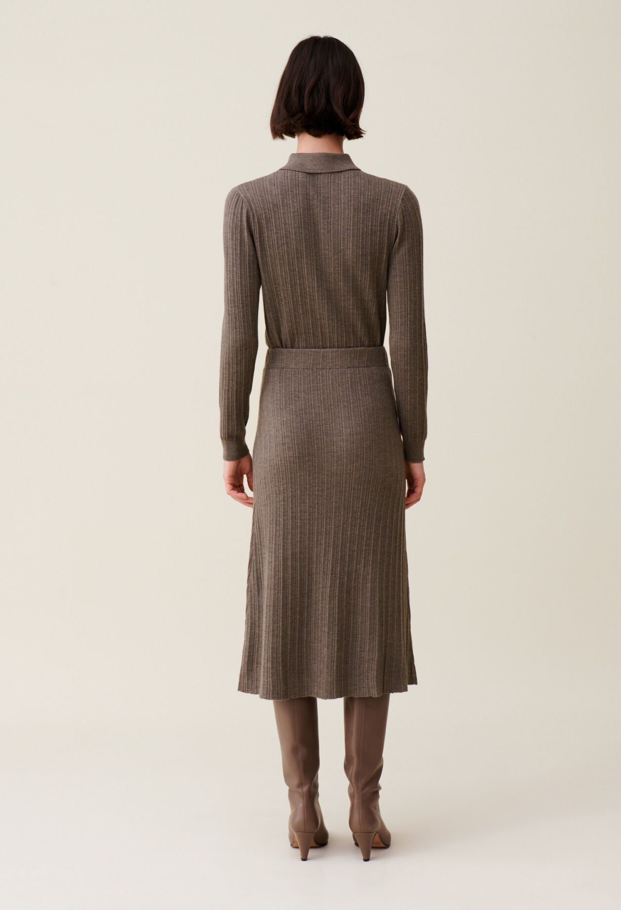 Pleated Midi Skirt with Buttons